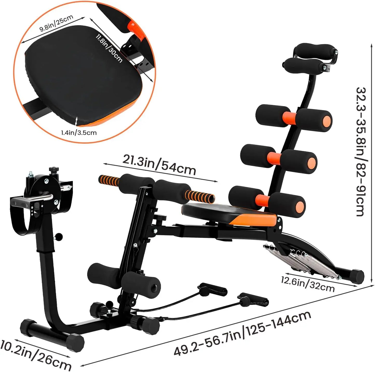 Multi-Functional Adjustable Ab Workout Bench – Sit-Up & Push-Up Exercise Chair for Home Fitness