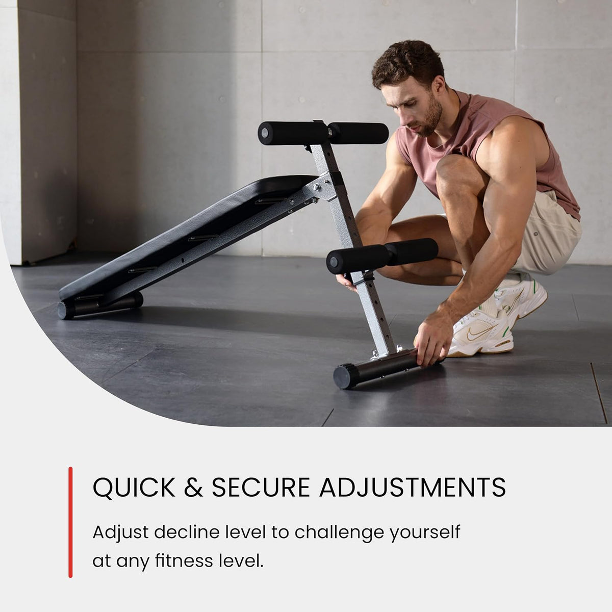 Finer Form Adjustable Sit up Ab Bench & Decline Weight Bench for Home Gym