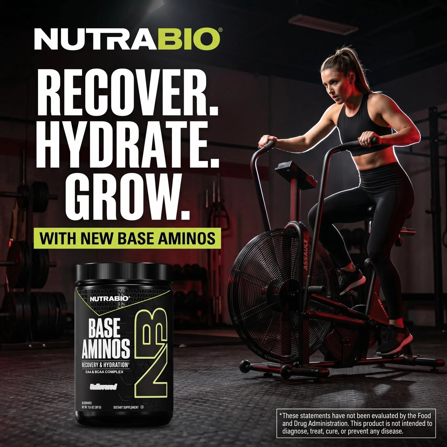 Base Aminos EAA + BCAA Powder –10G Essential Amino Acids Supplement, 6G 2:1:1 Bcaas, 2.8G Hydration Matrix with Electrolytes & Absorption Enhancer Astragin® – 30 Servings- Unflavored