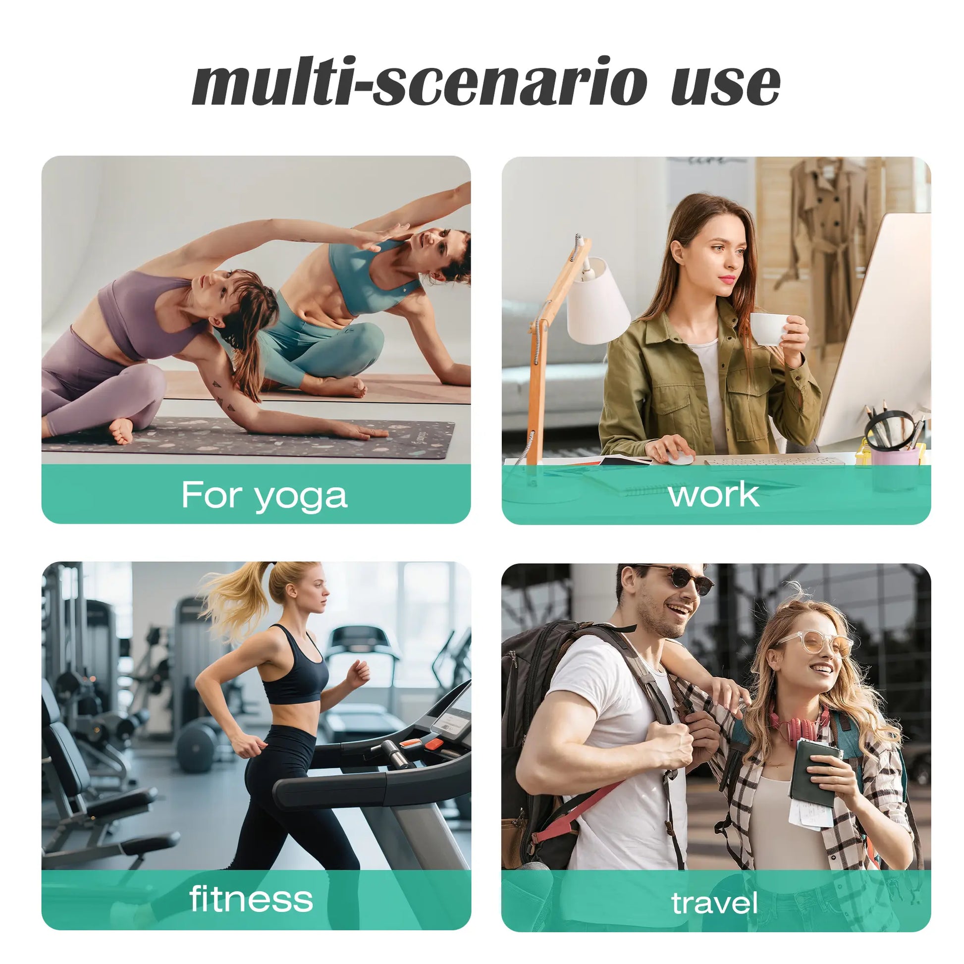 Women'S Gray Yoga Mat Carrier - 1 Count, Compact, Foldable, Durable, Fashionable Fitness Accessories, with Zipper Pockets, for Gym Workouts, Beach Trips, Yoga & Pilates, Casual Carry Convenient Storage