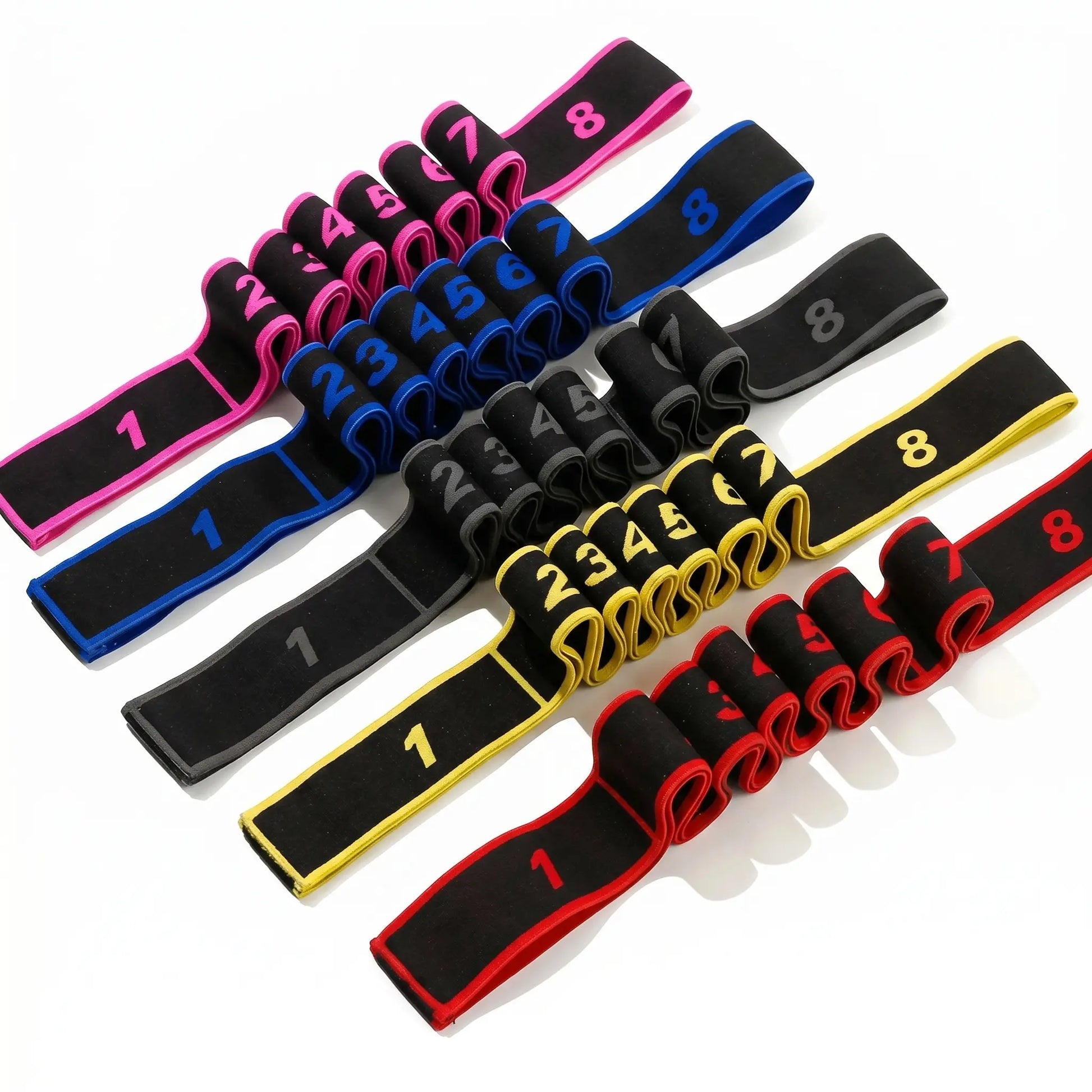 No More Stiff Shoulders! Yoga Resistance Bands - Yoga Number Bands - Latex Resistance Bands for Back Stretching - Essential for Yoga/Pilates/ Workout - Suitable for Beginners to Professionals | Top Choice Fitness Gift Women'S Sports