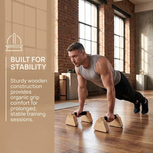 ZHANGJIA Parallettes Bars - Wooden Calisthenics Equipment for Handstand Training, Push up Bars & Calisthenics Bar - Handstand Blocks and Pushup Handles for Men
