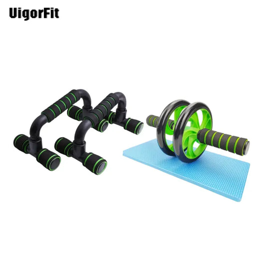 Ab Roller Abdominal Core Trainer with Mat - Ab Crunch Trainer, Plastic Dual-Wheel Exercise Wheel Set, Portable & Easy Assembly, Silent Stability, Anti-Skid Wear-Resistant, Quiet & Floor-Friendly for At-Home Gym Core Strength Training, Ab Workout Equipment