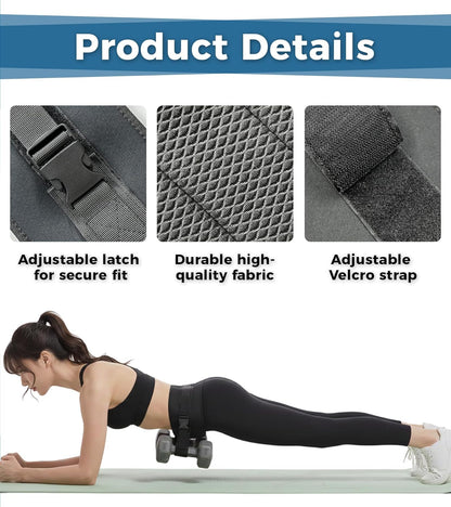 Hip Thrust Belt for Dumbbells, Kettlebells & Plates, Adjustable Booty Belt with Slip-Resistant Padding, Comfortable Glute Bridge Weight Belt for Home & Gym Workouts