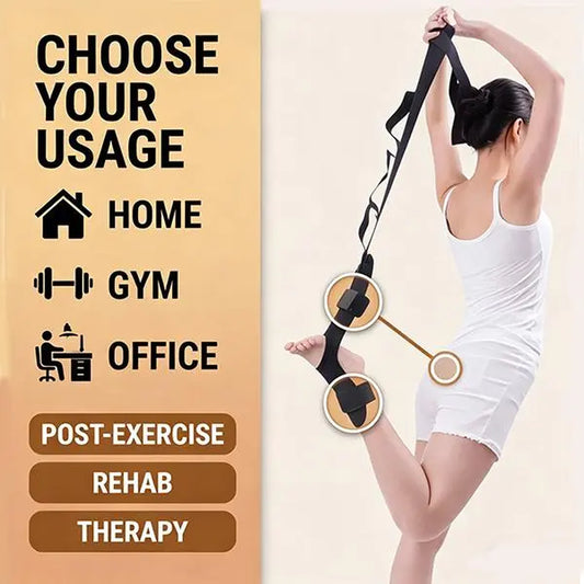 Adjustable Ankle Elastic Band - Lower Body Exercise Trainer, Stretching Tool, Portable Stretch Band for Leg Strength & Flexibility Training, Yoga Equipment