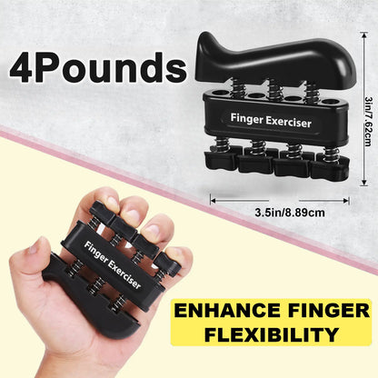 Grip Strength Trainer Kit 5 - Adjustable Hand Grip Strengthener (11-132 Lbs) and Finger Stretcher, Finger Exerciser, Forearm Workout Ring, Stress Ball, Gifts for Muscle Building & Injury Recovery Athletes & Musicians Forearm Strengthener Veins, Grip Stre