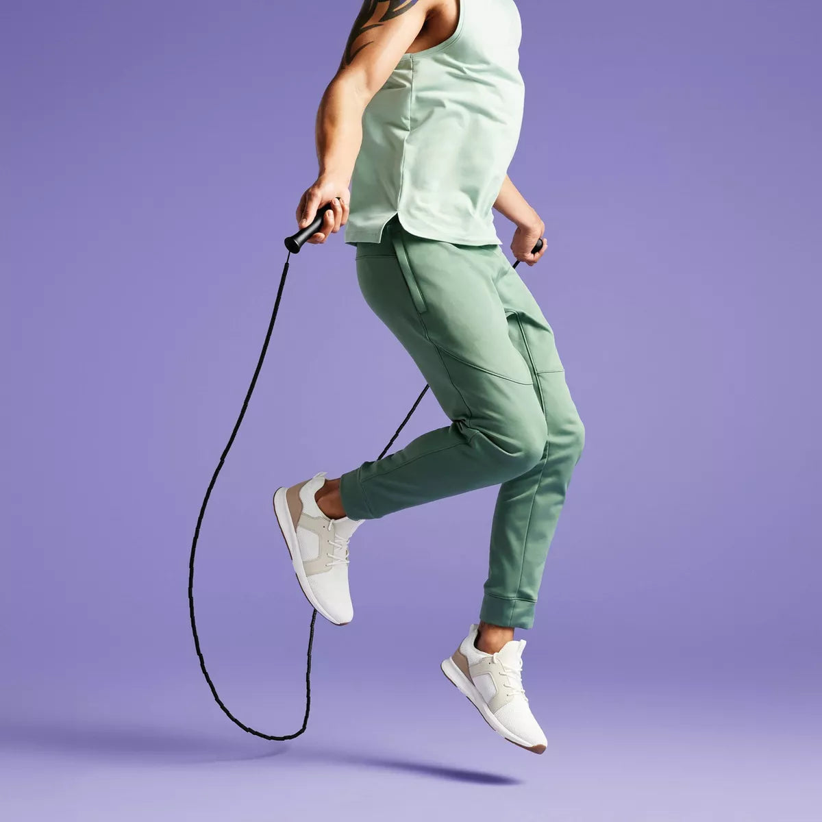 1.6" Segmented Jump Rope - Black - All in Motion™: Polypropylene & TPR Material