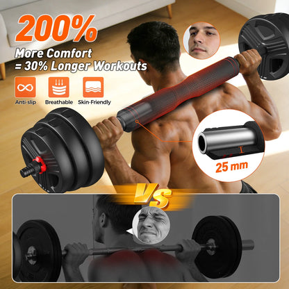 Adjustable Dumbbells, 55Lbs Free Weight Set with Connector, 5 In1 Dumbbells Set as Barbell, Kettlebells, Push up Stand, Fitness Exercises for Home Gym Suitable Men/Women