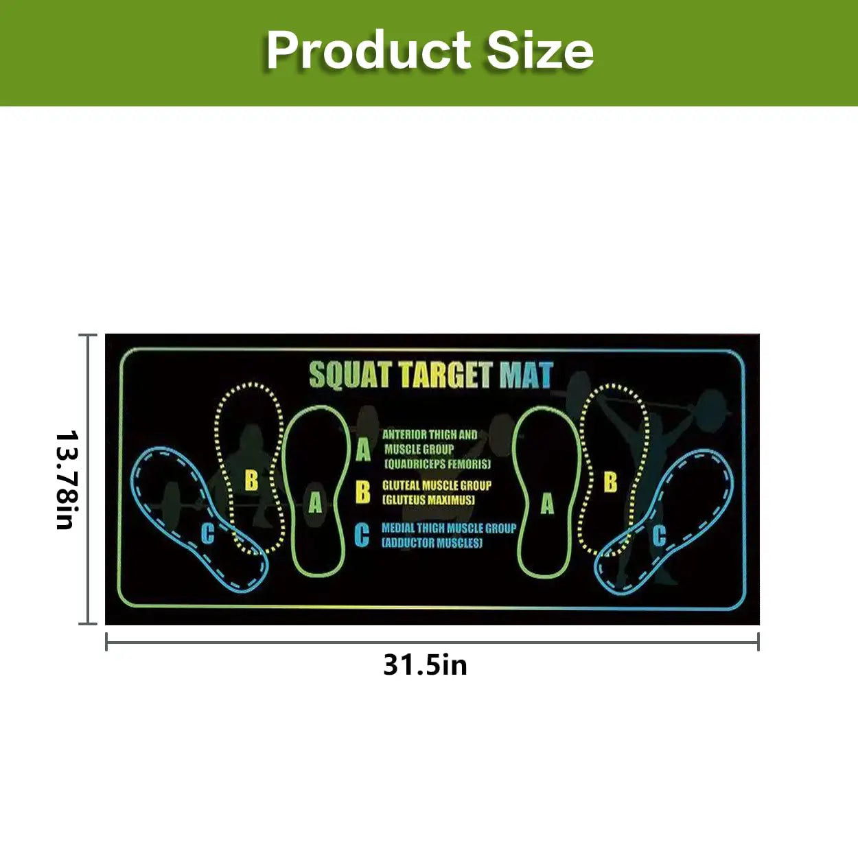 Exercise Mat Perfect for Squats, Leg and Ab Workouts, Squat Guide Mat, Squat Step Position, Squat Mat Knee Mat Lightweight and Portable for Men and Women Summervibes
