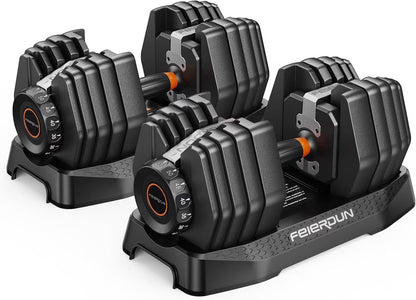Adjustable Dumbbells Set 25LB a Pair Dumbbells Weights, 5 in 1 Free Weights 5/10/15/20/25Lb/50Lb Dumbbell with Anti-Slip Handle, Suitable for Home Gym Exercise Equipment