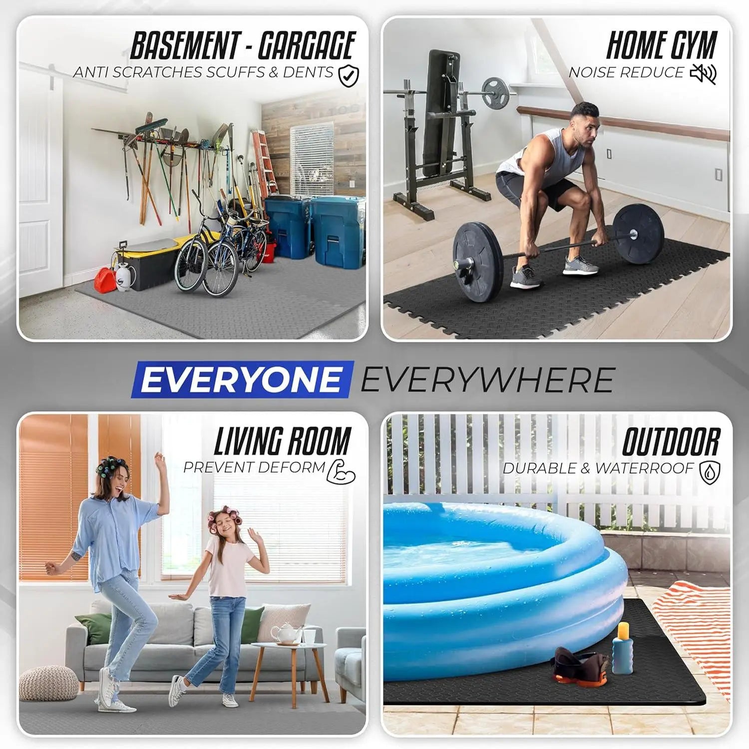 Jigsaw Exercise Mat ½ Inch with EVA Foam Interlocking Tiles,For Mixed Martial Arts, Exercise, Gymnastics and Home Gym Protection,Training Mats,Home Gym Mats,Floor Liners, Fitness Accessories, Sport Gym Accessories