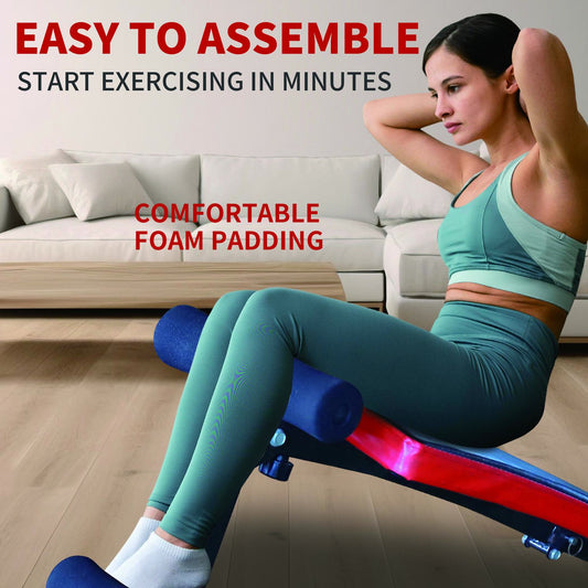 Adjustable Weight Bench with Steel Frame for Muscle Building Weight Lifting, Portable Foldable Design with Cushioned Support & Multiple Angles, 100Kg Capacity, Portable Adjustable Resistance Weight Lifting