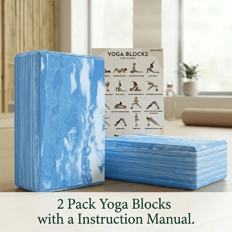 2-Pack Yoga Blocks, High-Density Yoga Brick Foam Blocks Non-Slip EVA Foam Block Yoga Props Accessories Yoga Equipment for Yoga Pilates Stretching and Meditation Stretching Gear