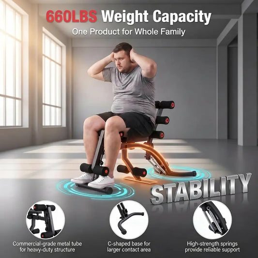 OPPSDECOR Ab Workout Machine & Squat Machine, Astm-Certified 660LBS Heavy-Duty Core Trainer, Sit up & Abdominal Exercise Machine for Home Gym, Spring-Assisted, Adjustable for Women & Beginners,Men & Women Tiktokshopbacktoschool