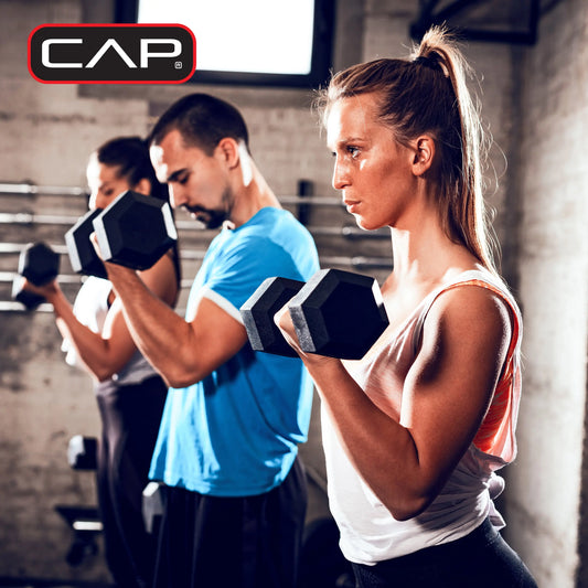 (2 Pack) CAP Barbell, 20Lb Rubber Hex Dumbbell, Single