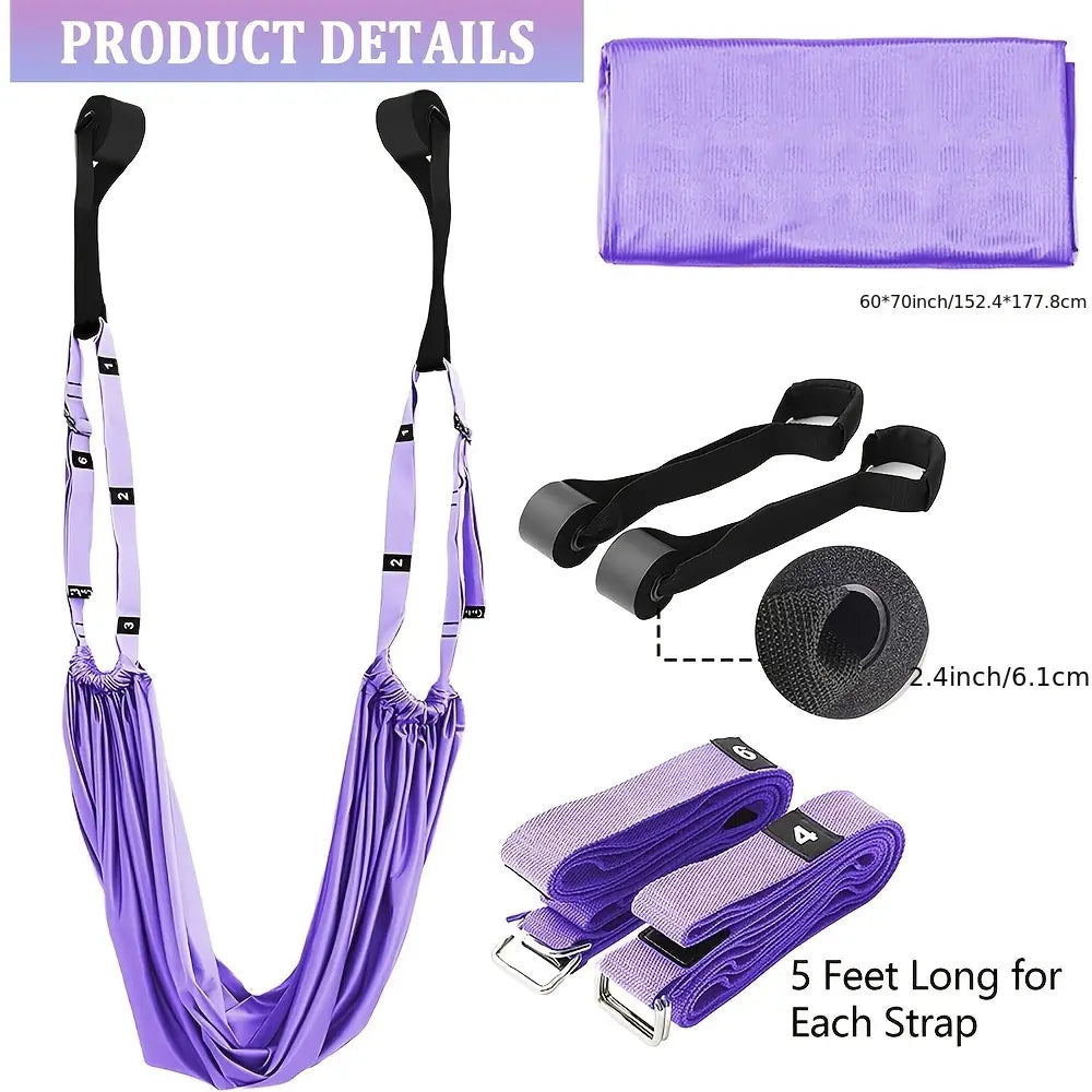 Ladies Aerial Yoga Stretch Band - Heavy Duty Resistance Band for Waist, Back and Leg Training, Pilates and Fitness Workouts Yoga Equipment Premium Elastic Band