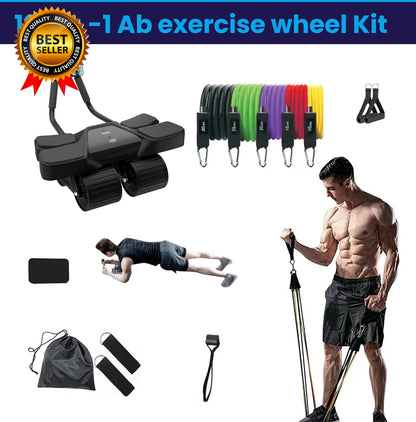 Ab Roller Home Gym Equipment – 4 Wheels Ab Wheel Muscle Roller with LCD Screen