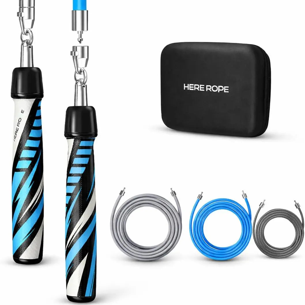 Hererope 3-In-1 Interchangeable Weighted Jump Rope Set for Fitness, Boxing & Cardio Training – Men & Women