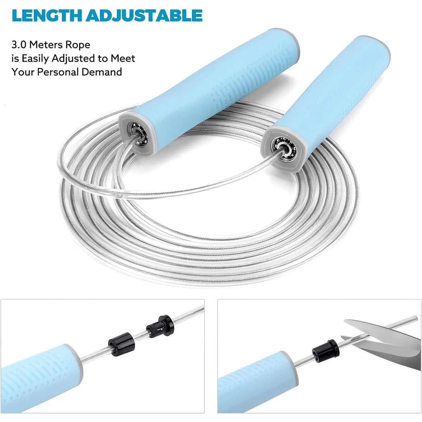 Jump Rope 3 Styles | 1-LB Weighted Jump Rope for Adults Women. || Speed Jump Rope with Ball Bearings for Fitness. ||| Lightweight Skipping Ropes (2 Pack) for and Adult Beginners.
