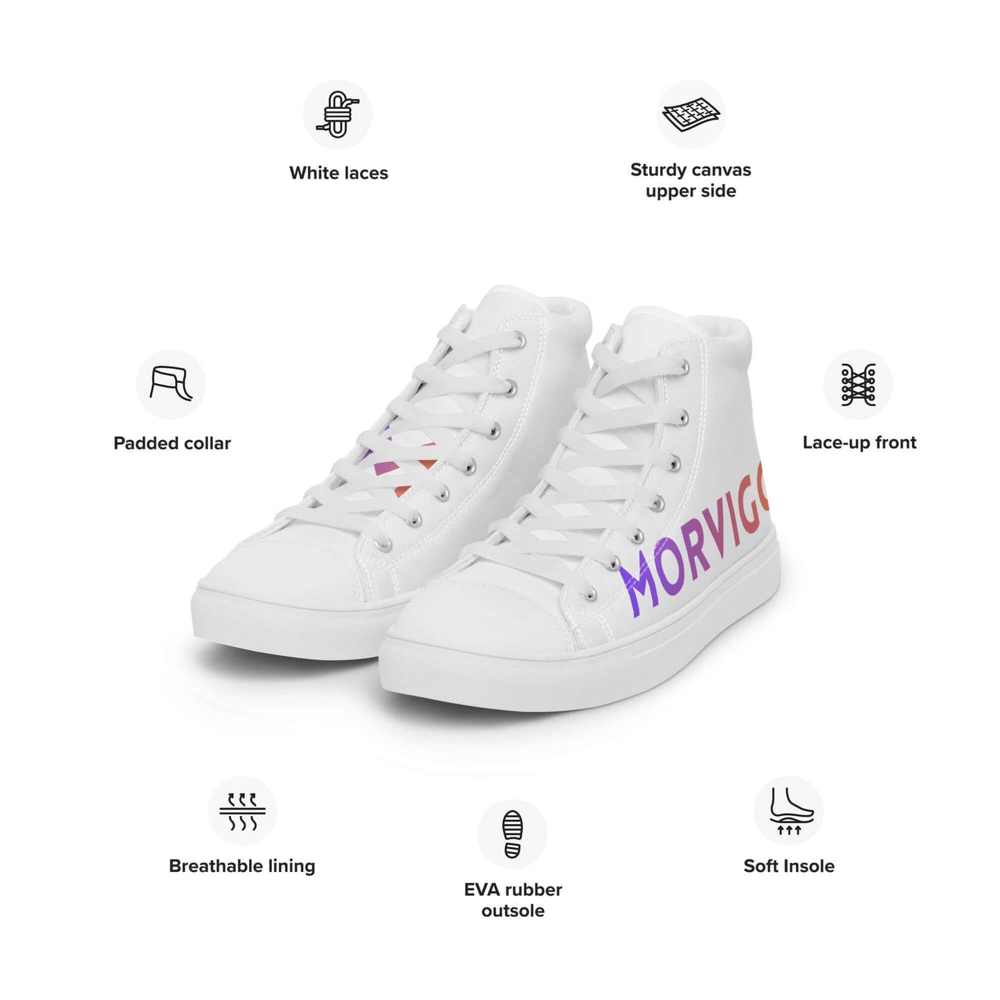 Men’s high top canvas shoes - Morvigo
